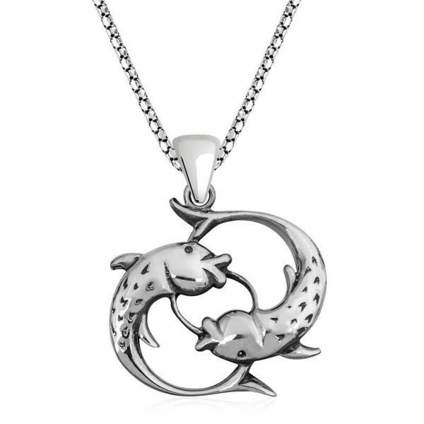 925 Ayar Gümüş Balık Kadın Gümüş Kolye - Image 1