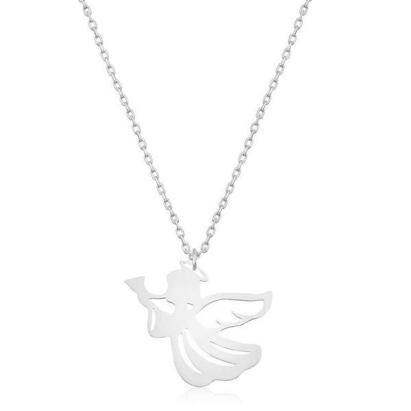 Gümüş Kanatlı Melek Bayan Kolye - Image 1