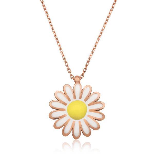 925 Ayar Gümüş Papatya Kadın Gümüş Kolye - Image 1