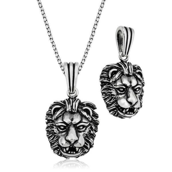 ​925 Ayar Gümüş Aslan Gümüş Kolye - Image 1