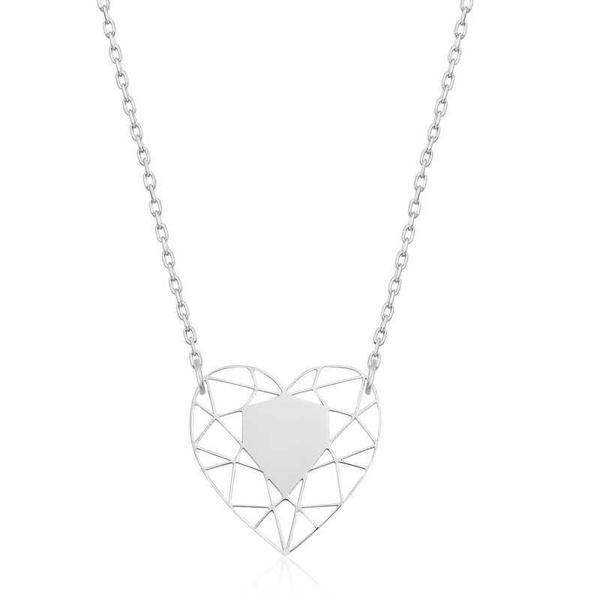 925 Ayar Gümüş Kalp Çemberi Kadın Gümüş Kolye - Image 1