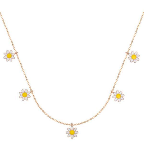 925 Ayar Gümüş Papatya Şans Kadın Gümüş Kolye - Image 1