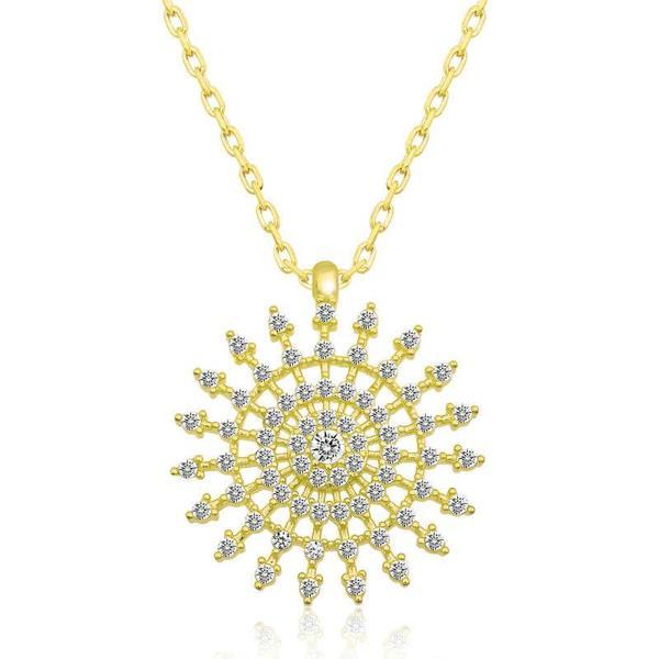 925 Ayar Gümüş Güneş Kadın Gümüş Kolye - Image 1