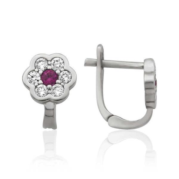 Gümüş Çiçek Çocuk Küpesi - Image 1