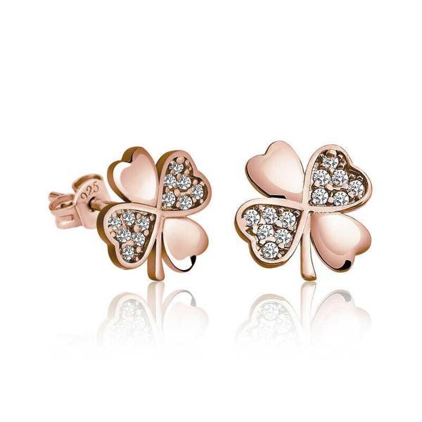 925 Ayar Gümüş Yonca Kadın Küpe - Image 1