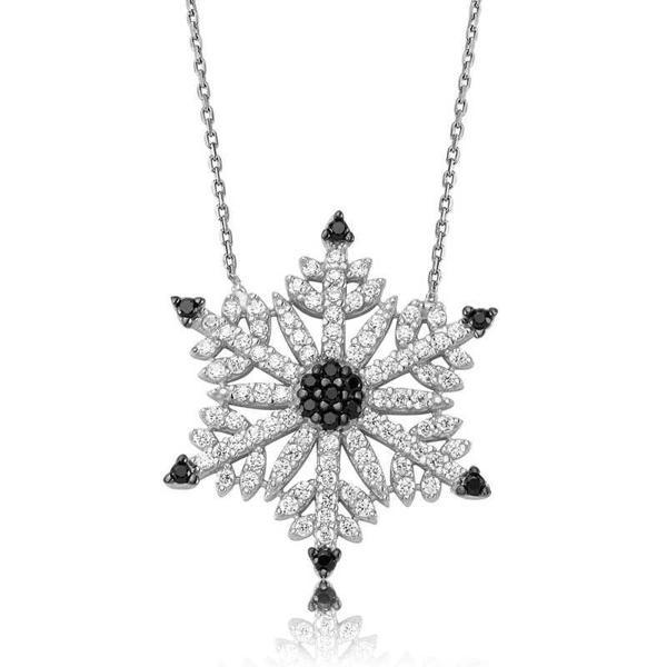 925 Ayar Gümüş Kar Tanesi Kadın Kolye - Image 1