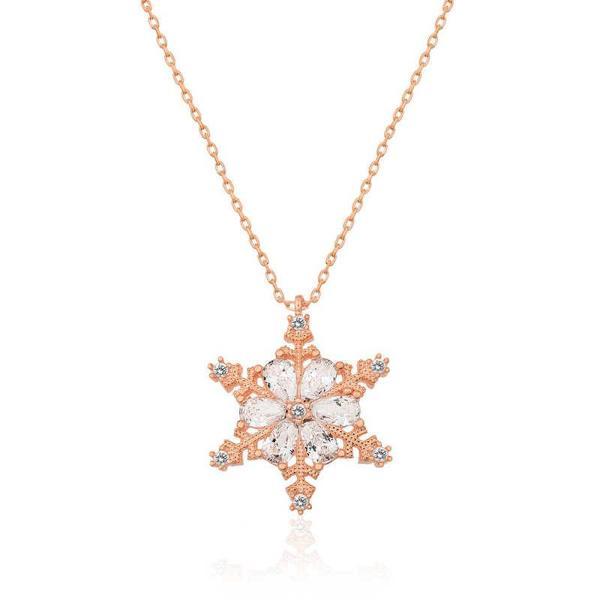 925 Ayar ​Gümüş Kar Çiçeği Kadın Gümüş Kolye - Image 1