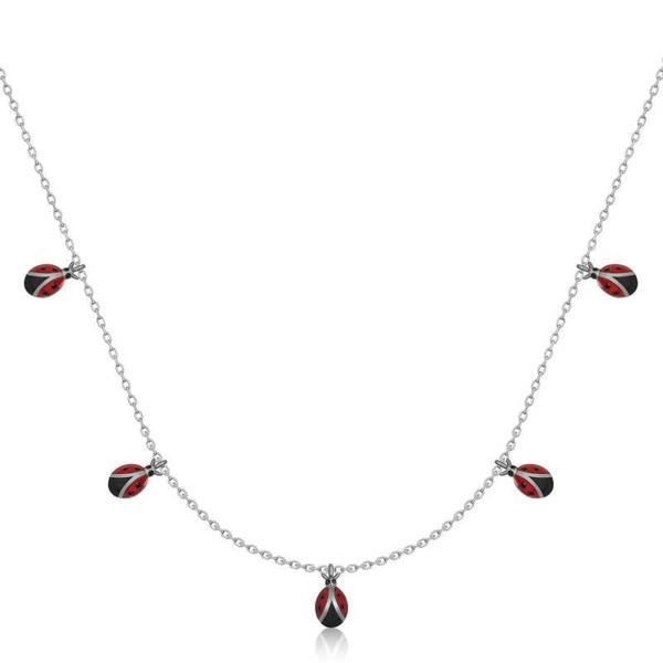 925 Ayar Gümüş Uğur Böceği Şans Kadın Kolye - Image 1