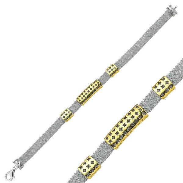 925 Ayar Gümüş Taşlı File Bileklik - Image 1