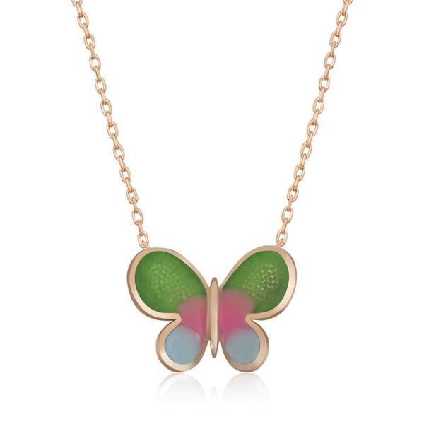 925 Ayar Gümüş Minimal Kelebek Bayan Gümüş Kolye - Image 1