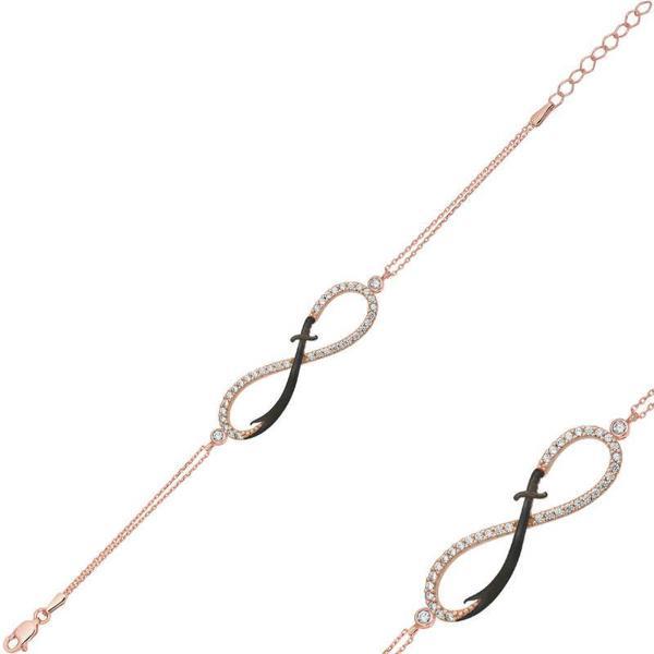 925 Ayar Gümüş Rose Sonsuzluk Zülfikar Kılıcı Bileklik - Image 1