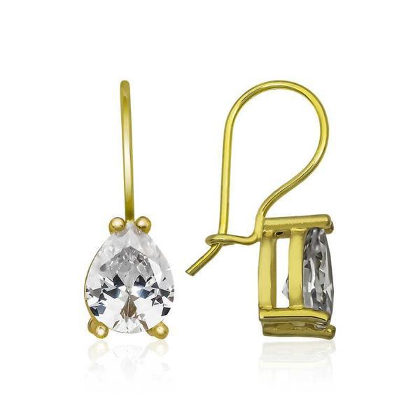 ​925 Ayar Gümüş Gold Sallantılı Damla Küpe - Image 1