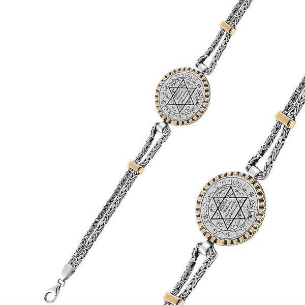 925 Ayar Gümüş Süleyman Mührü Erkek Bileklik - Image 1