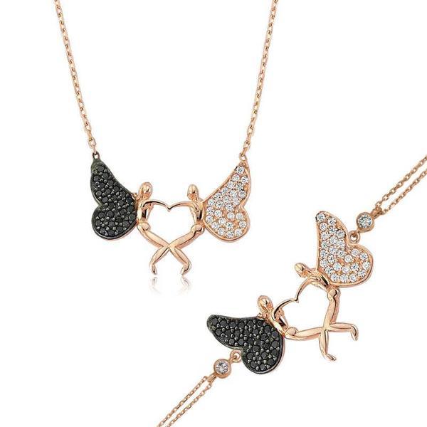 925 Ayar Gümüş Kalpli Melek Set - Image 1