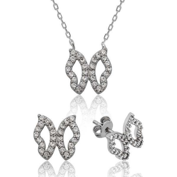 925 Ayar Gümüş Kelebek Set - Image 1