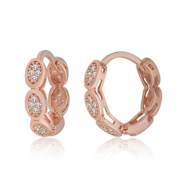 Gümüş Zirkon Taşlı Halka Kadın Küpe - Image 1