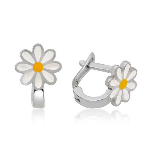 Gümüş Papatya Çocuk Küpesi - Image 1