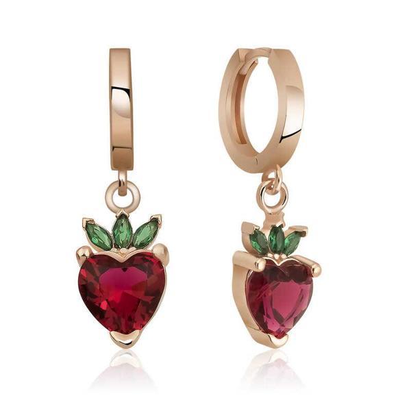 Gümüş Çilek Figür Meyve Küpe - Image 1