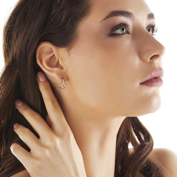 Gümüş Rose Düğüm Kadın Küpe - Image 1