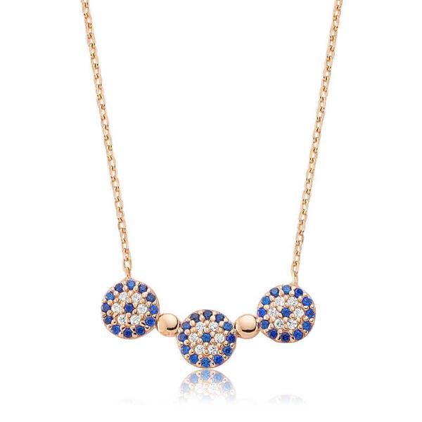 925 Ayar Gümüş Nazarlı Kadın Gümüş Kolye - Image 1