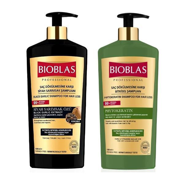 Bioblas Phytokeratin Onarıcı ve Siyah Sarmsak 1000 ml Şampuan 2 li Karma Paket - Image 1