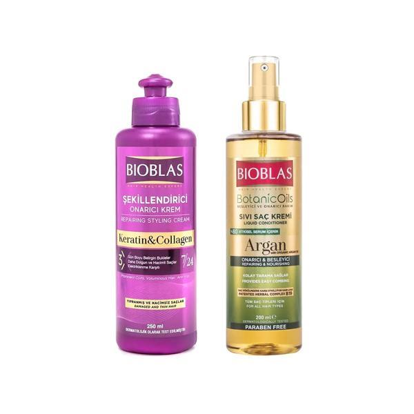 Bioblas Sıvı Saç Kremi Argan 200 ml ve Şek.Onarıcı Saç Kremi 250 ml 2 li  - Image 1