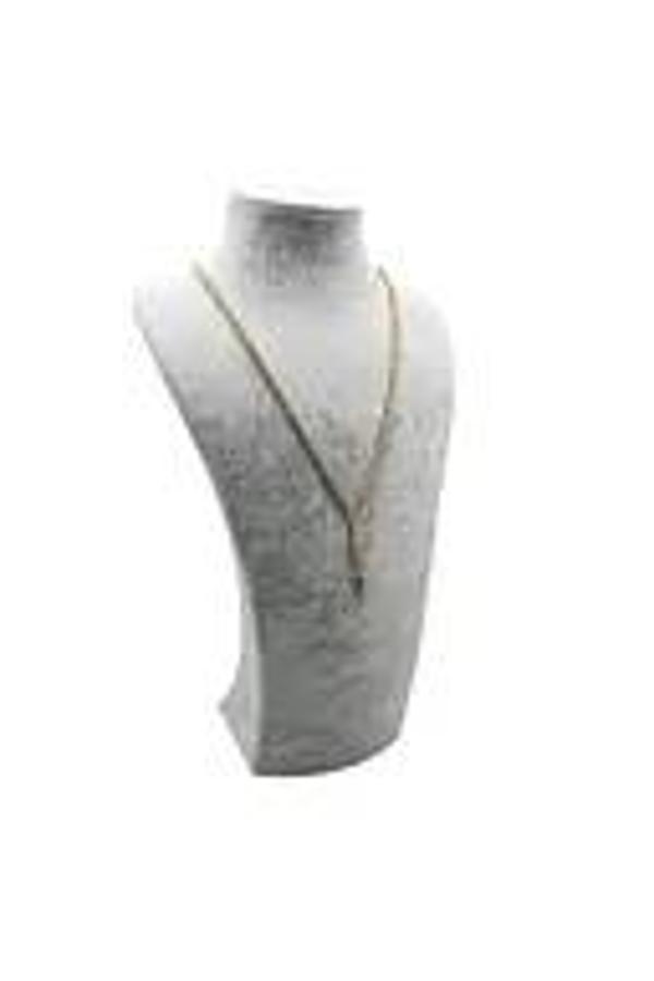 Süet Kumaş Elisia Manken Gri Renk 32/15 Cm Kolye Gerdanlık Takı Sergileme Mankeni - Image 1