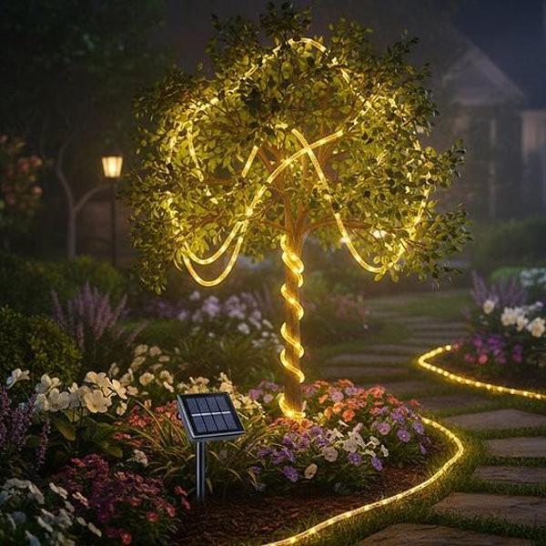 Güneş Enerjili Bahçe Aydınlatma 12 Metre Hortum Kaplama S-14 - Image 1