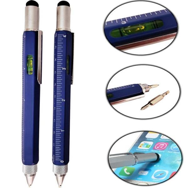 Cetvelli Tornavidali Su Terazili İlginç Dokunmatik Mimar Mavi Kalem - Image 1