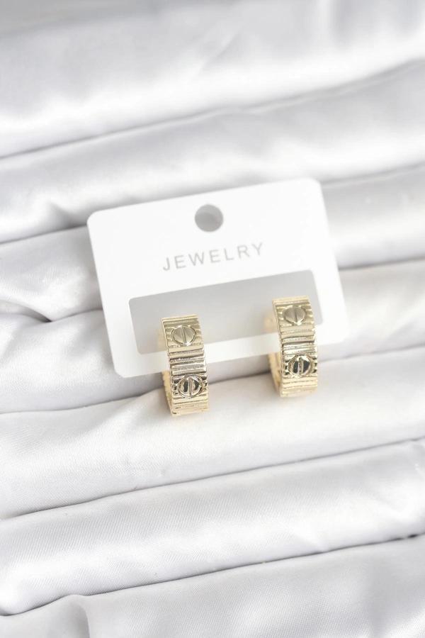 Pirinç Gold Renk Halka Kadın Küpe - Image 1