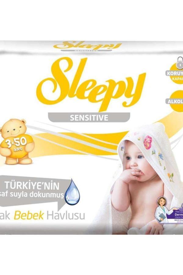 Sleepy Sensitive Islak Bebek Havlu 3x50'li - Image 1