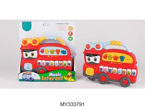 Seher Oyuncak Pilli Müzikli İtfaiye Otobüsü (ITEM KOD : 855-109D) - Image 1