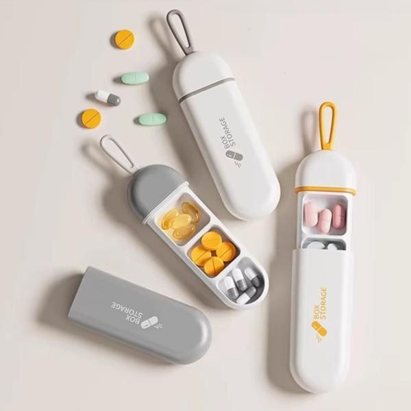 OLLEVRA 3 Bölmeli Taşınabilir Seyahat Tipi Hap Saklama Kutusu İlaç Saklama Kutusu - Image 1