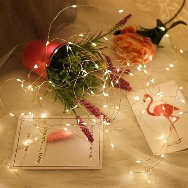 OLLEVRA Peri Led Işık 5 Metre (Sarı) Pilli Aydınlatma Şerit Saçak Spot Süsleme - Image 1