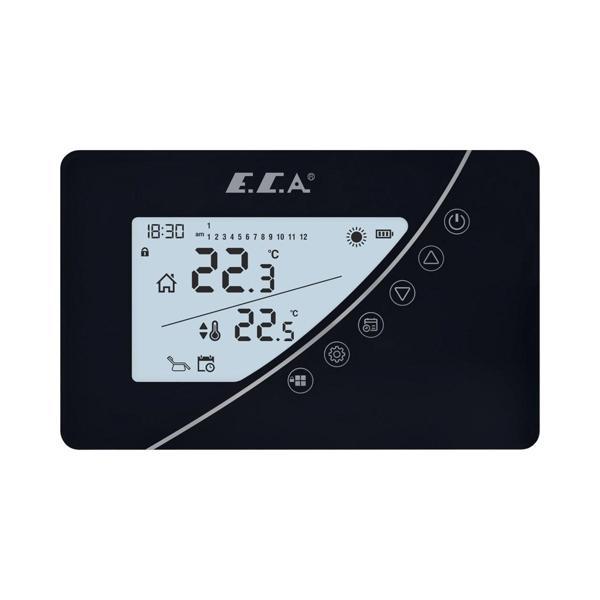 E.C.A Poly Touch 400B Kablosuz Oda Termostatı Siyah 7006903006 - Image 1