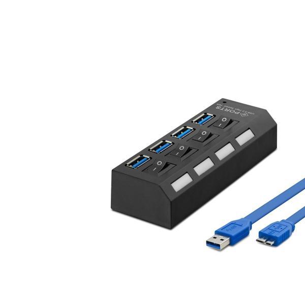 Usb3.0 Hub 4*Usb 50Cm Siyah HDX7023 - Image 1