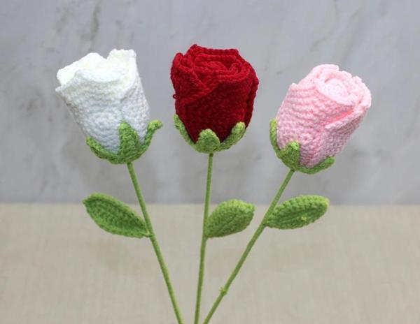 El Örgüsü Tekli Gül Gonca - Image 1