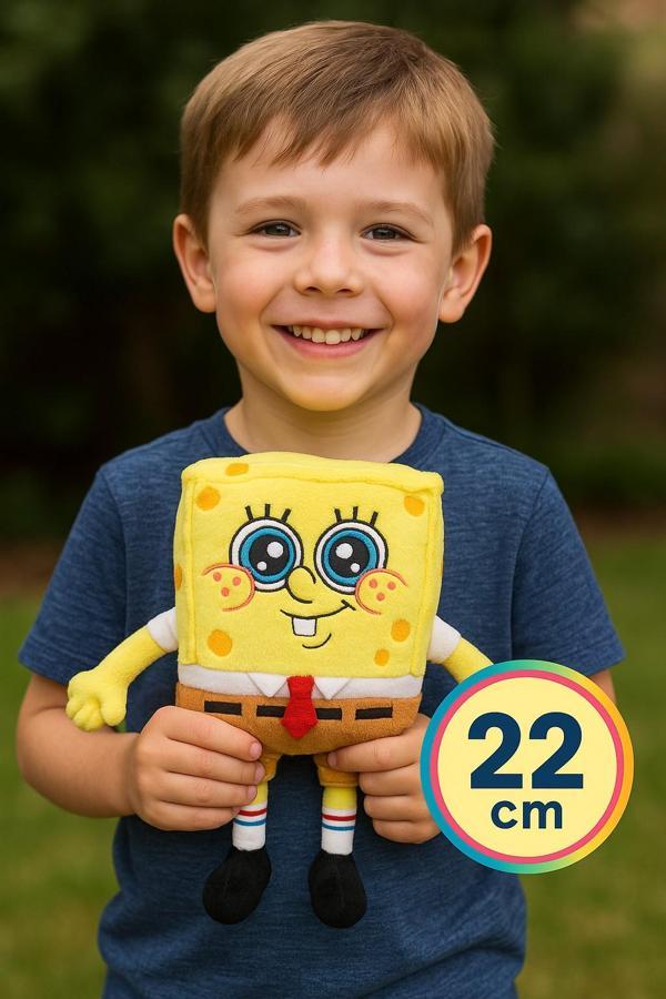 Sünger Bob Peluş 22 Cm Yumuşak Oyuncak Sevimli Kare Tasarım Koleksiyonluk SpongeBob - Image 1