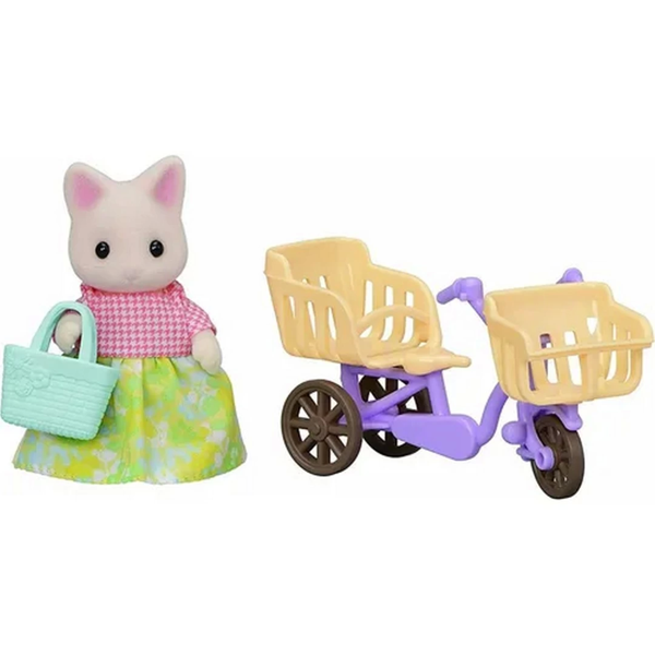 Sylvanian Families Çiçekli Kedi Anne ve Bisiklet - Image 1