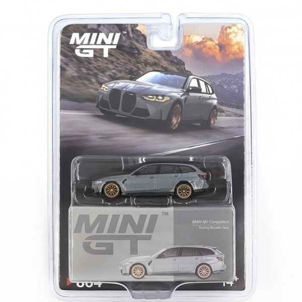 Mini GT 1/64 BMW M3 Competition Touring Brooklin Gray - Image 1