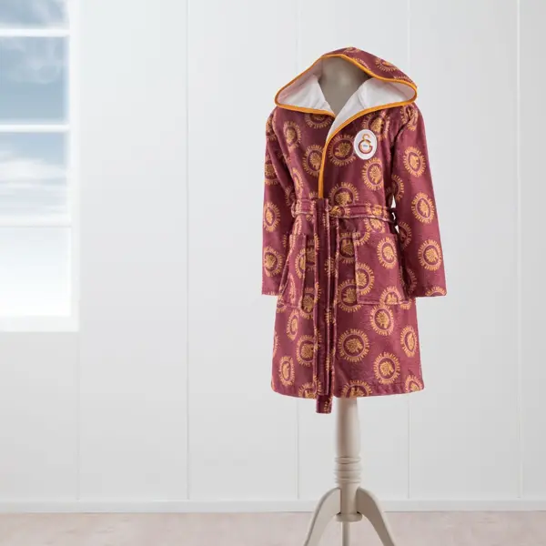 Taç Lisanslı Galatasaray 1905 8-10 Yaş Çocuk Baskılı Bornoz - Image 1