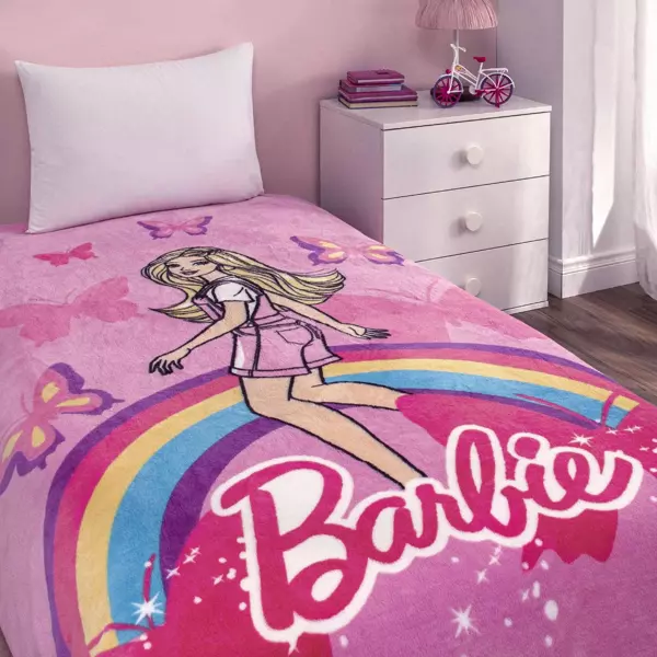 Lisanslı Barbie Sun Tek Kişilik Battaniye - Image 1