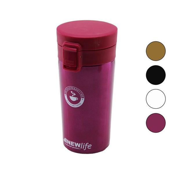 Çelik=18-8 Metal Termos Kupa Bardak 300ml Filtreli Kulpsuz Bas-aç Kilitli Kapak - Image 1