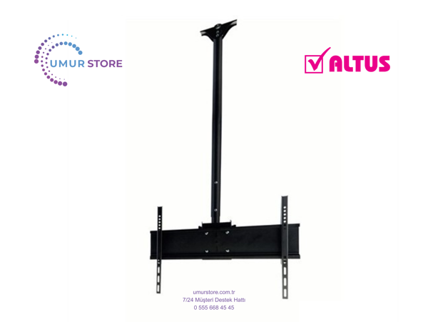 Altus Al55 Uhd 9823 4k Ultra Hd 55" 140 Ekran Lcd Led TV Teleskopik Tavan Askı Aparatı - Image 1