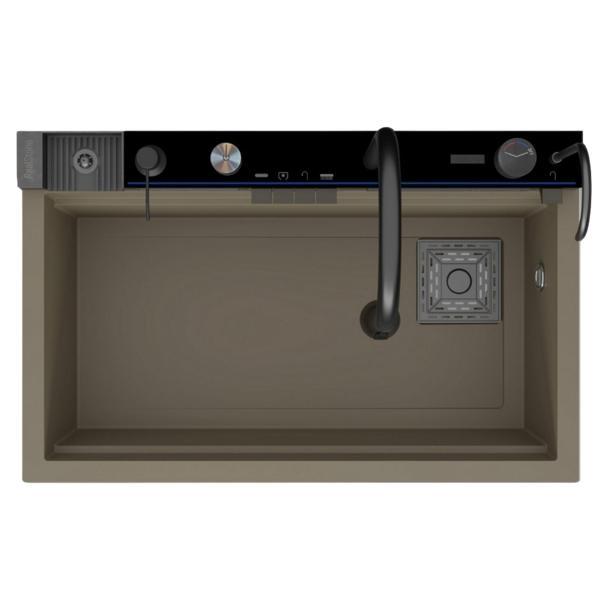 Real Stone Victoria Granit Akıllı Eviye Seti Cappucino 75.5X47 cm - Image 1