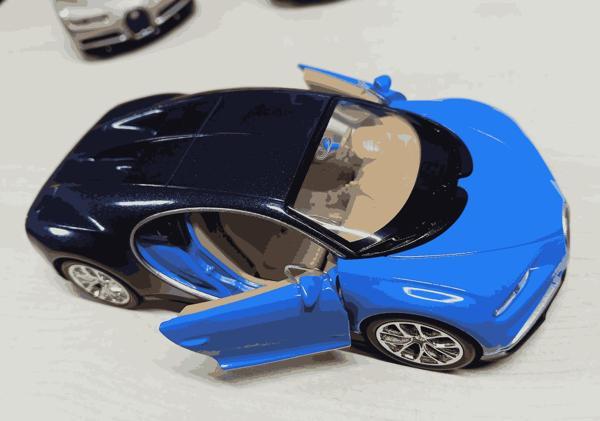 Oyuncak Metal Model Araba 1/36 Çek Bırak Bugatti Chiron Mavi - Image 1