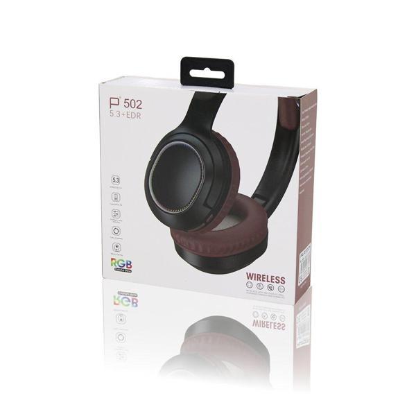 RGB RENKLİ IŞIKLI ŞARJLI BLUETOOTH KULAK ÜSTÜ KABLOSUZ KULAKLIK PL-2372 (4490) - Image 1