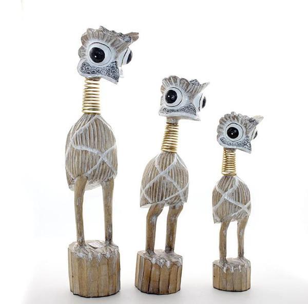Ahşap 3'lü Emu Kuşu Seti - Image 1