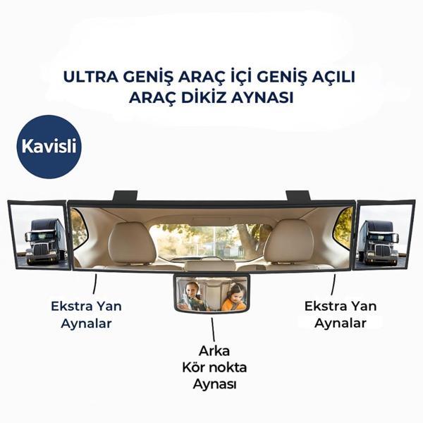 Coofbe Dışbükey Geniş Açılı Araç Dikiz Aynası Ayarlanabilir Kör Nokta Aynası Araç İçi Kontrol Aynası - Image 1