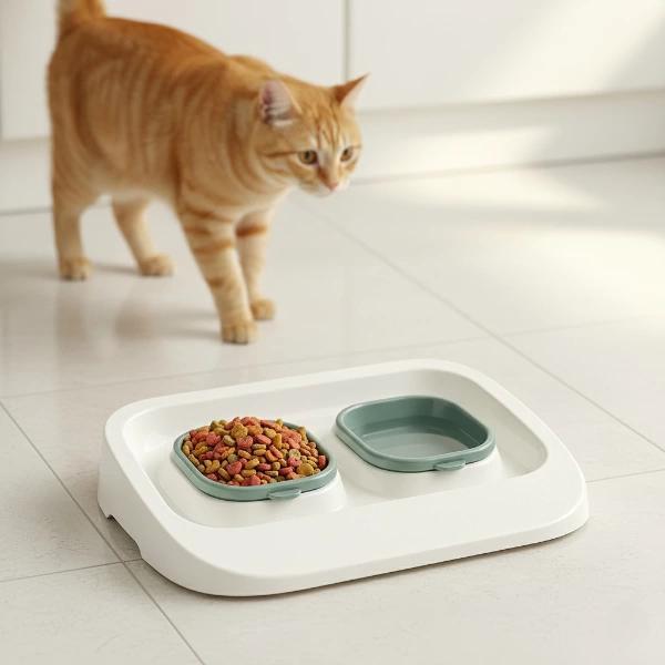 Mikopet Yeşil 2'si 1 Arada Mama Ve Su Kabı - Image 1